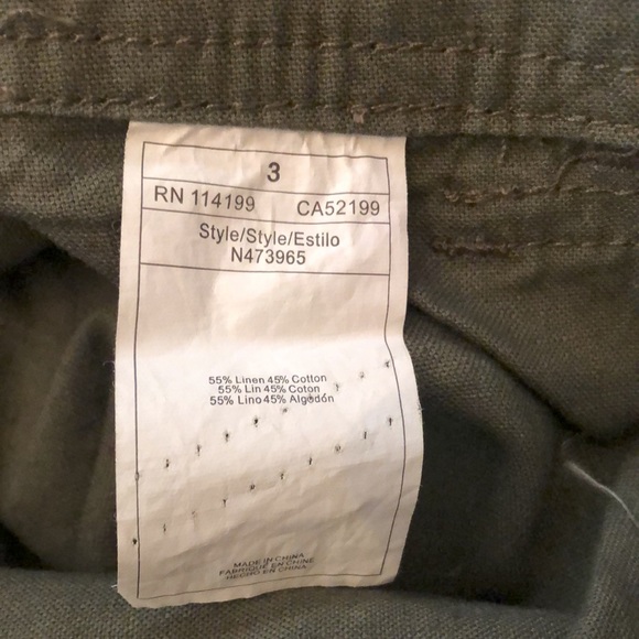 Roxy Button Fly Linen Blend Pants in Green Size 3 Juniors - Picture 10 of 17